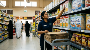 retail staff working dubai supermarket