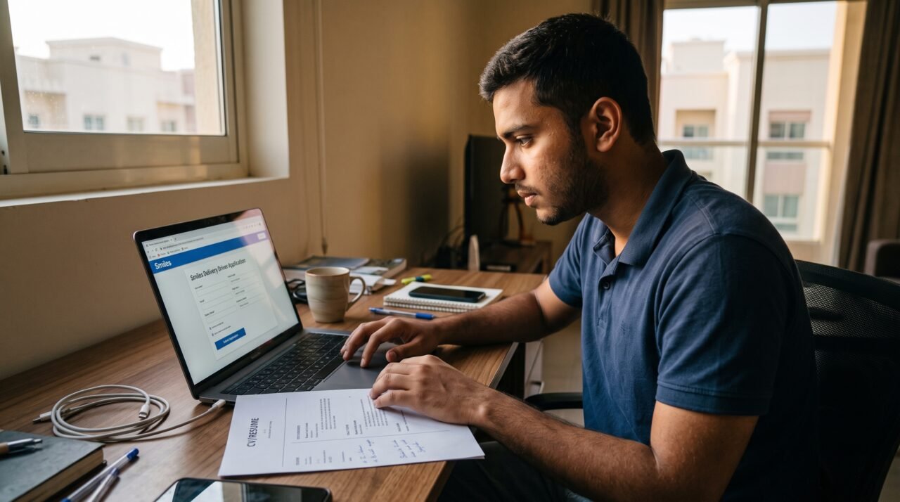 applying online for smiles delivery driver job in dubai