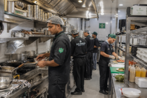 dubai hotel restaurant staff working in busy kitchen