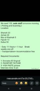 Dubai walk in interview jobs 2026 staff hiring status
